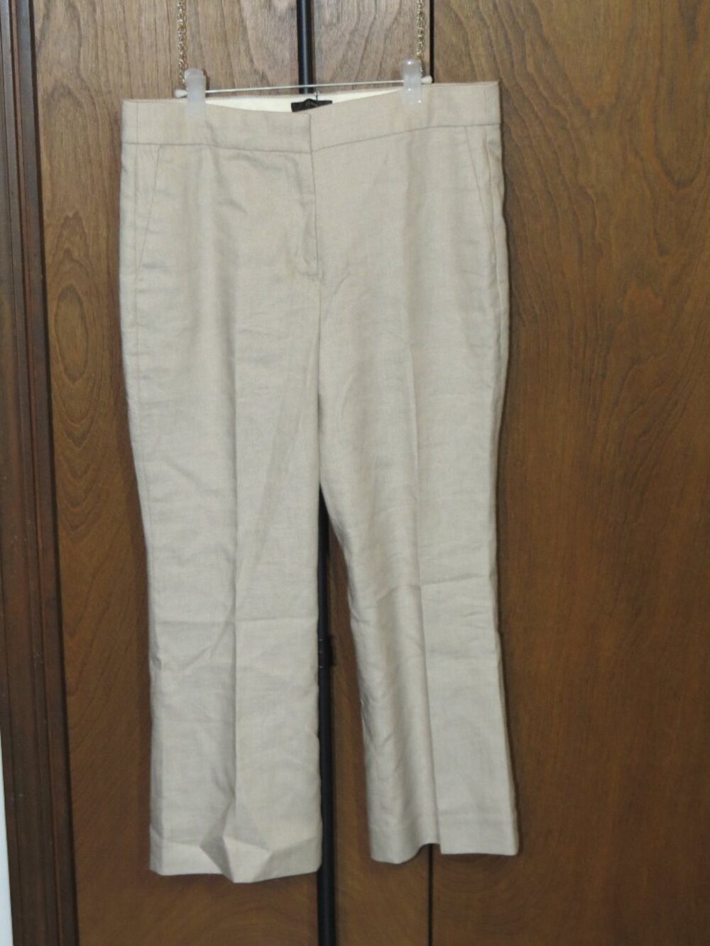 NWT J. Crew Hayden Pants/Trousers 12P w/ Perfecting Pockets Tan Linen